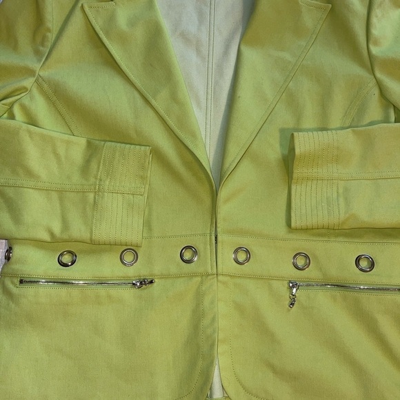St John Sport Jacket Blazer Cardigan Neon Bright Green - Picture 2 of 8
